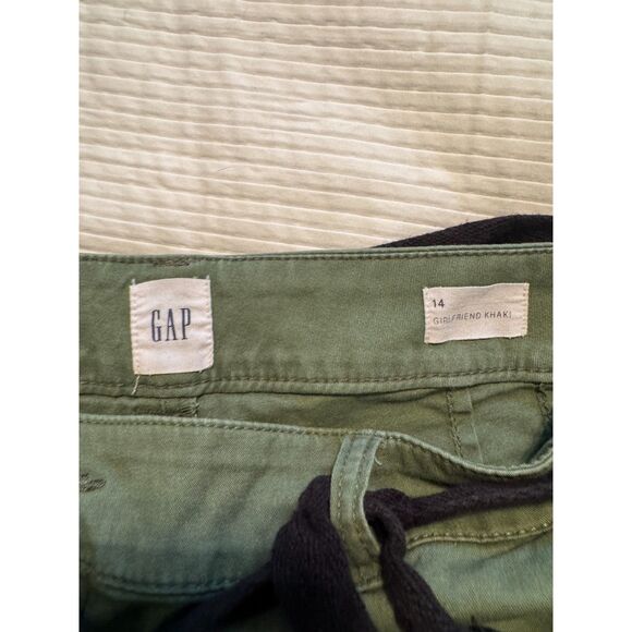 GAP Factory Women’s Wide-Leg Girlfriend Khaki Pants Olive Green Size 14 - Picture 3 of 6